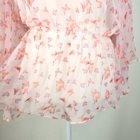 Victoria's Secret Light Pink Butterfly Open Back Mesh Romper Lingerie - Picture 5 of 6